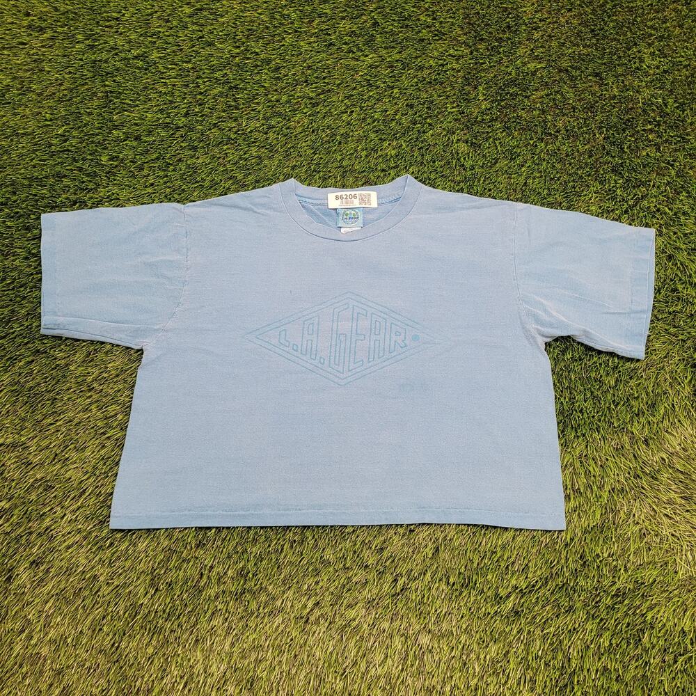Vintage 90s LA-Gear Crop-Top Shirt Womens XL 23x18 Blue USA